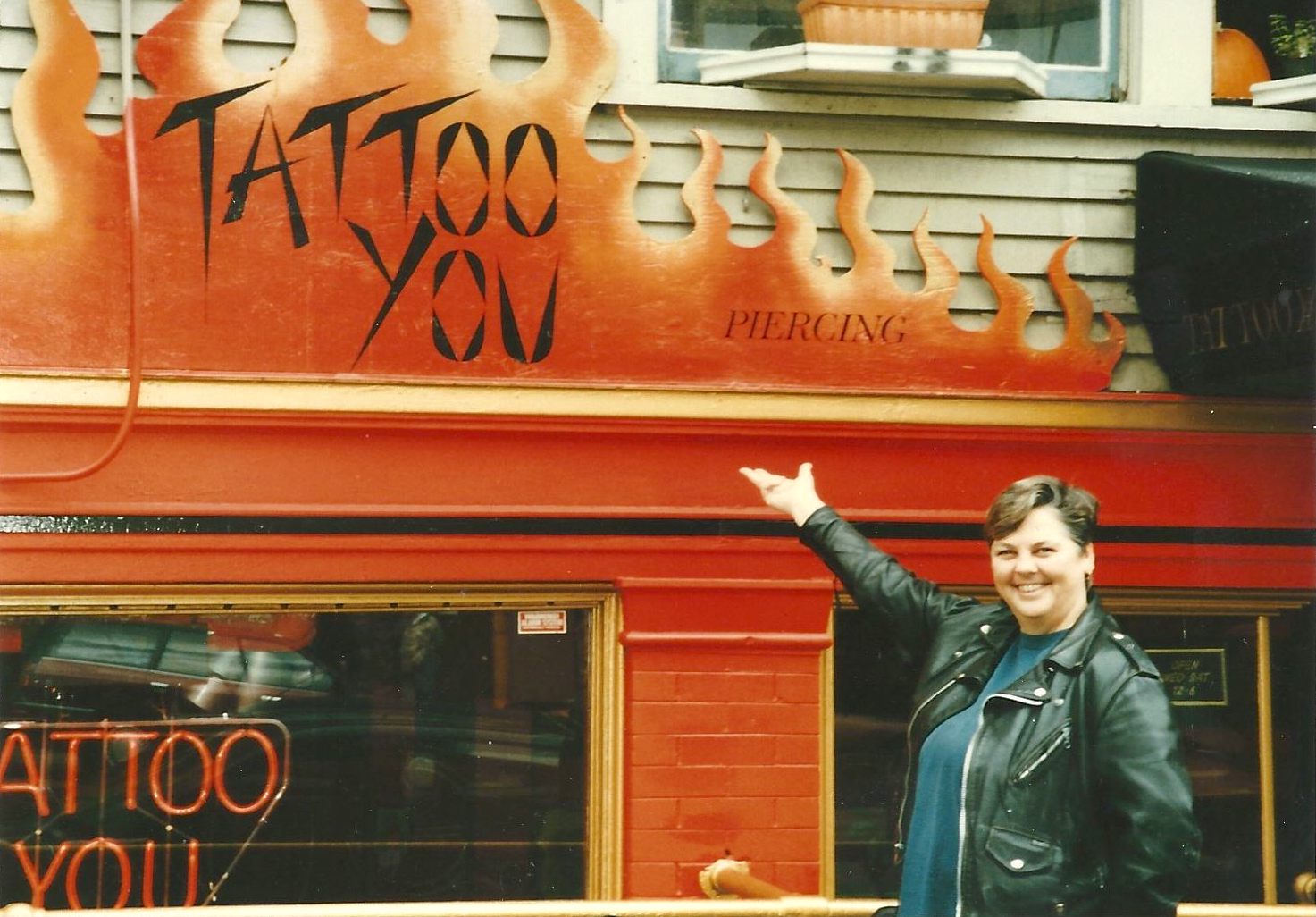 Lamar at Tattoo You, her tattoo shop in Seattle, WA. Lamar shares that her shop “saw everything including weddings and funerals.”