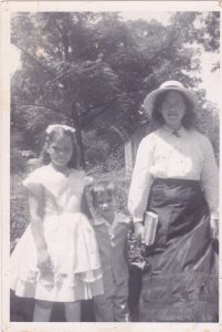 Loraine and her sister Becky (left) dressed as “Little Women” for a 4th of July parade, Takuma Pask, Maryland, early 1960s. Photo courtesy of Loraine Hutchins.