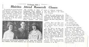Clipping from the Montgomery Blair High School student newspaper featuring Loraine with fellow students in Silver Spring, Maryland, who participated in a racial understanding and dialogue exchange with a Washington D.C. inner city school, 1966. The student newspaper “Silver Chips” was edited by Loraine and she published the word “homosexual” in an issue that was censored with all printed copies being seized. The school principal told her, “high school students shouldn’t be using that word, stop it.” They distributed it anyway. Loraine shares, “One of my early journalistic activism lessons in speaking truth to power!!!!” Photo courtesy of Loraine Hutchins.