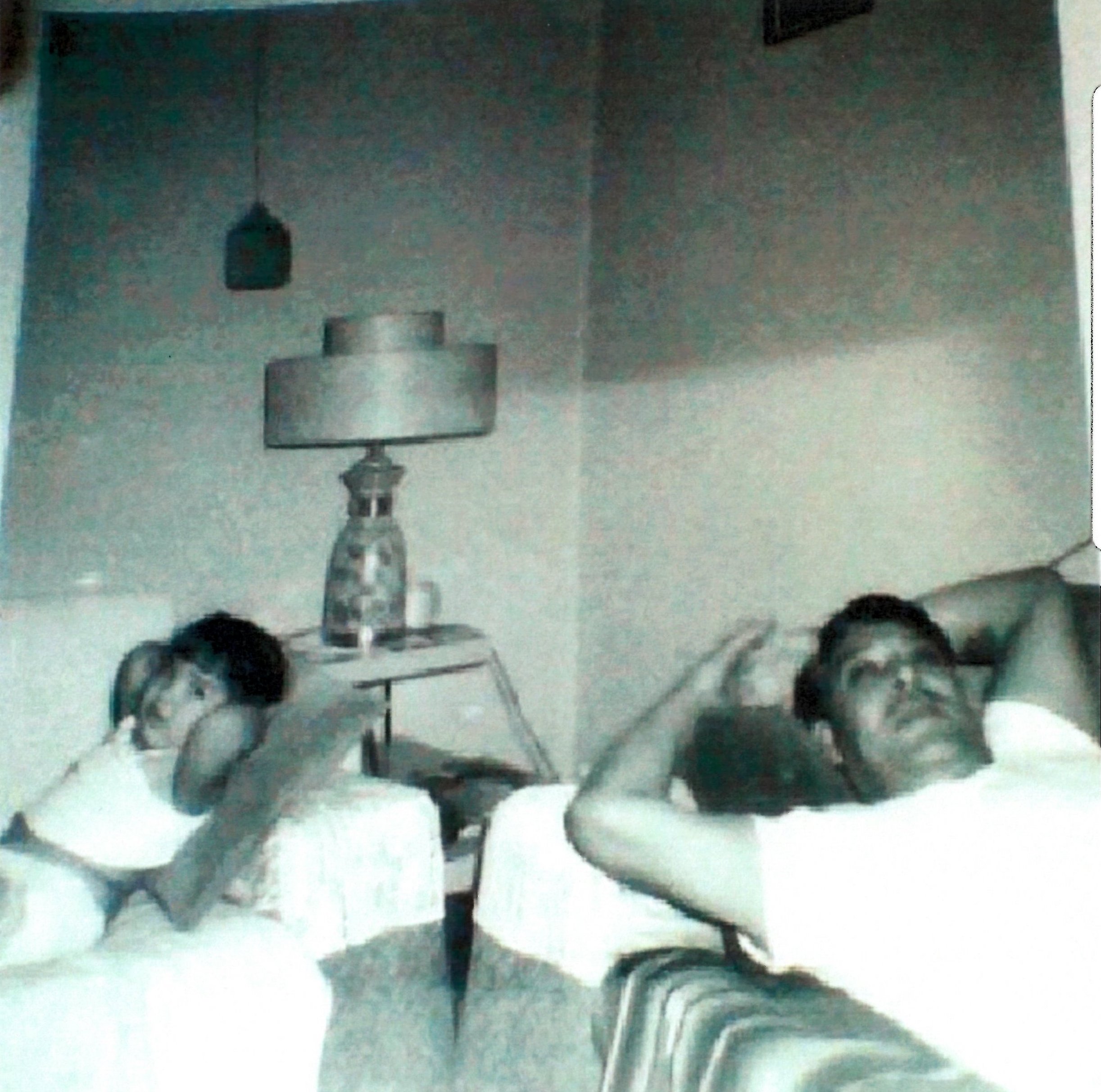 Marianne Diaz and her father on opposite sofas. Marianne Diaz adored her father and wanted to emulate him, even at a young age.