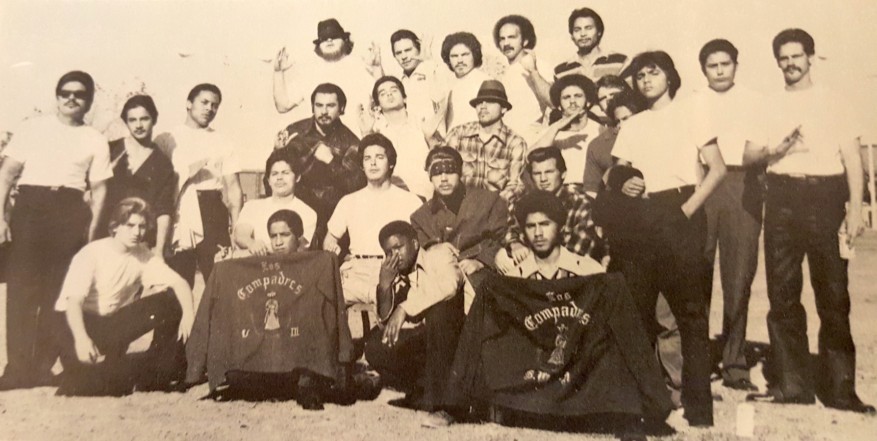 Male members of Marianne's gang, Las compadres. Photo credit: Lowrider Magazine. Photo courtesy of Marianne Diaz.