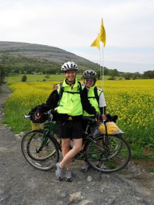 Dee and Nanette biking in Ireland, 2003. Photo courtesy of Nanette Gartrell and Dee Mosbacher.