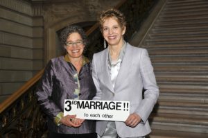 Dee and Nanette celebrate their third marriage to each other, San Francisco, 2008. Photo courtesy of Nanette Gartrell and Dee Mosbacher.