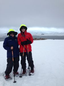 Dee and Nanette snow shoeing in Antarctica, 2014. Photo courtesy of Nanette Gartrell and Dee Mosbacher.