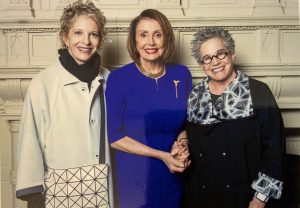 Dee and Nanette with Speaker Nancy Pelosi, 2019. Photo courtesy of Nanette Gartrell and Dee Mosbacher.