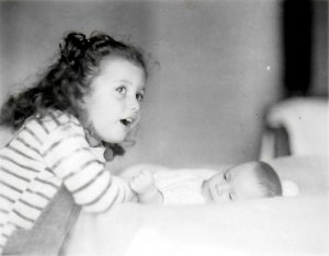 Penny and sister Susy, 1948.