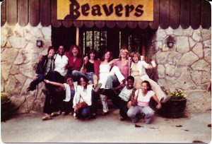 Penny (1st in front row) with the staff of Safehouse, the Domestic Violence Shelter where she worked from 1977-80, on a retreat in 1970.
