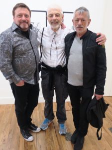 (L-R): Jerry Kajpust, Perry Brass, and Ricardo Limon at the Leslie-Lohman Museum of Gay and Lesbian Art, SoHo, New York City, NY. Photo courtesy of Perry Brass.