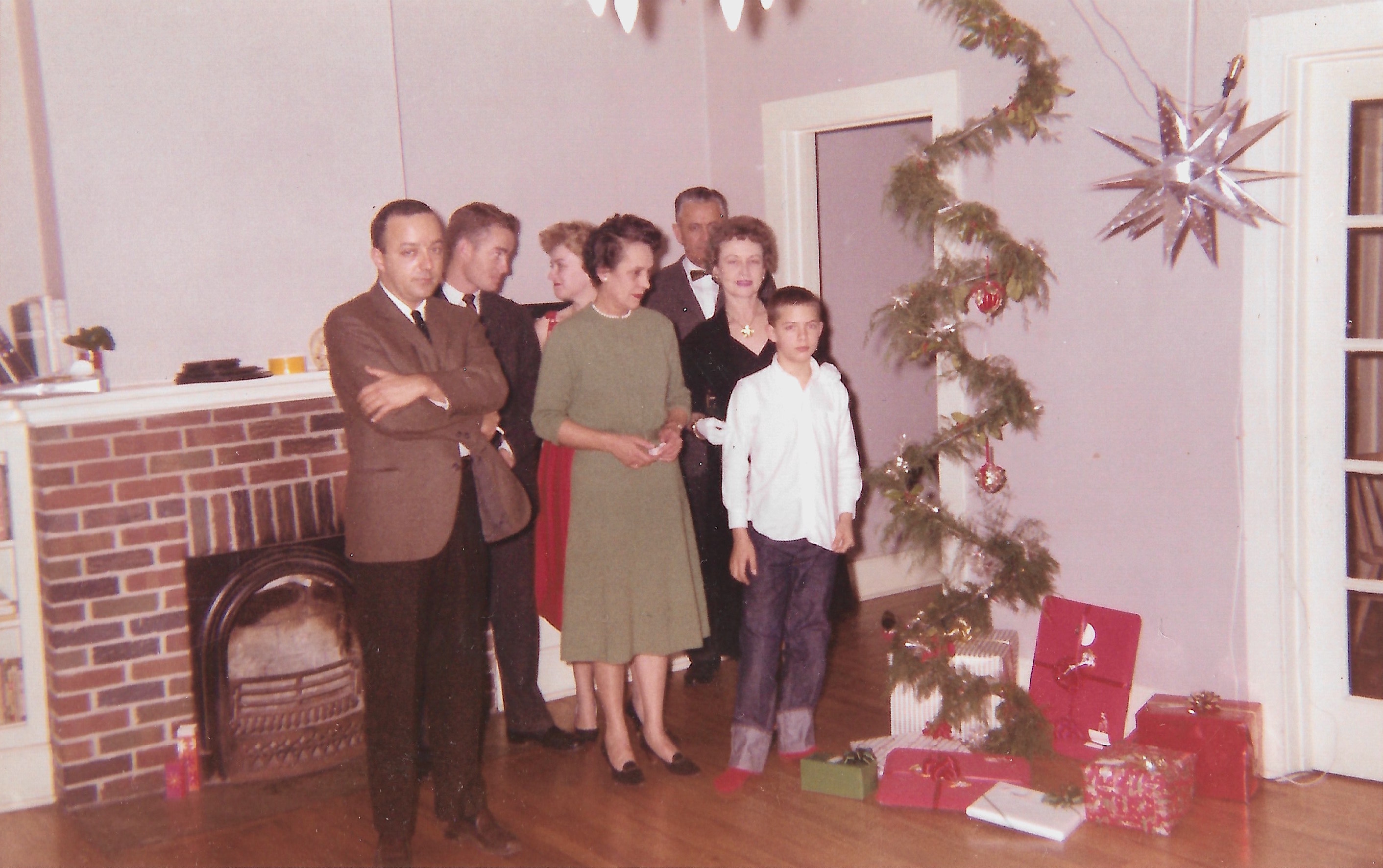Rags and his family on Christmas, featuring his tree, McComb, MS, circa 1959.	