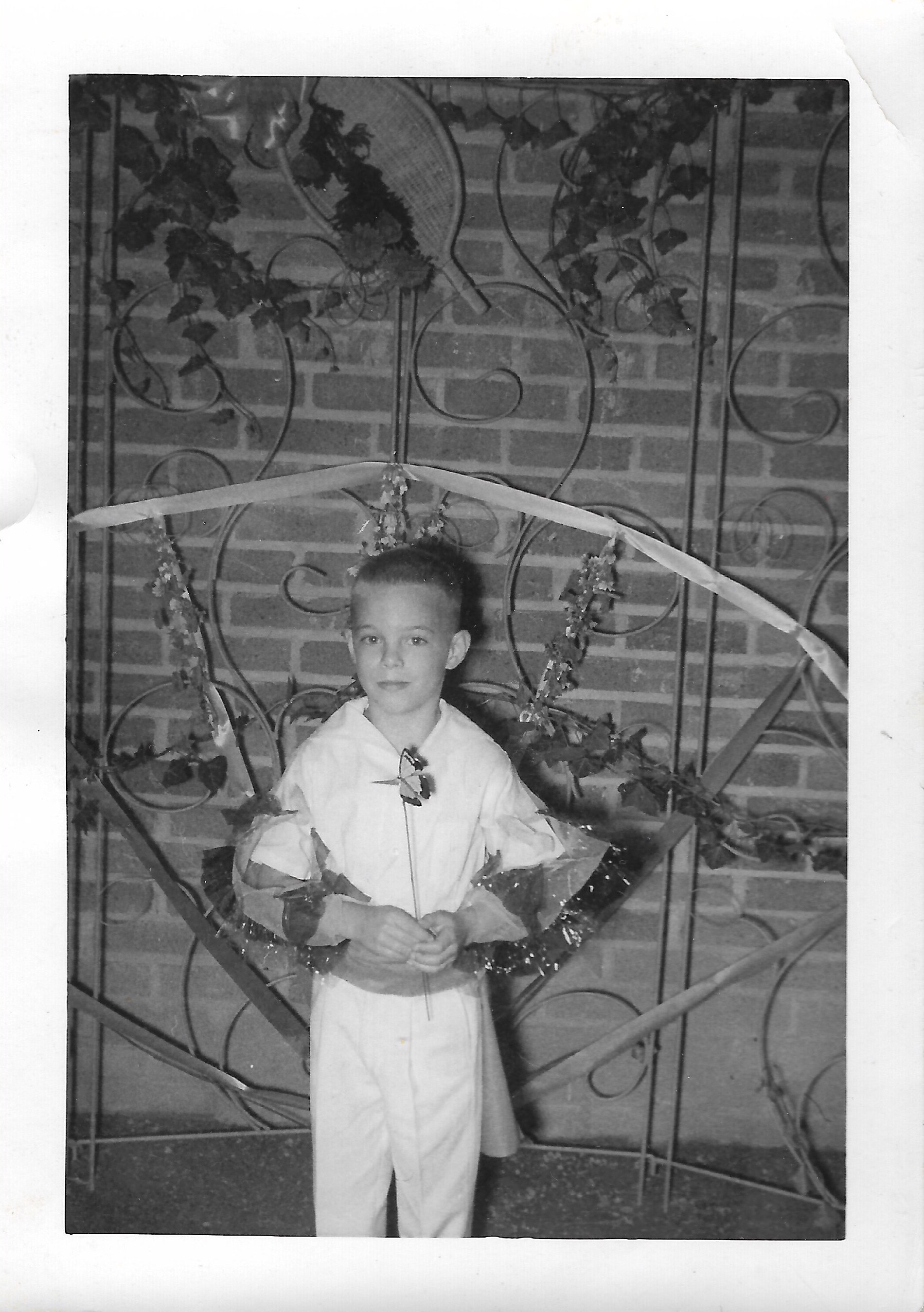 Rags in his kindergarten mambo outfit with cellophane ruffles, McComb, MS, circa 1954.