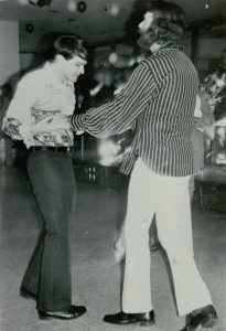 Gay Activist Alliance members Tony Biffle and Ray Hill dance at the St.Valentine’s Day Massacre Costume Dance at University of Houston, 1977. With the title ”Costume dance is enlived by unexpected guests,” the Houstonian profiled the event: “After Program Council Hospitality spent over $1500 for entertainment byEd Gerlack, a disappointing crowd of 125 “loving” couples spend Valentine’s Day dancing in UH’s Cougar Den. ... Despite their own contrasting colors, shapes and ages, twosomes of boyfriends, girlfrieds, husbands, wives, brothers, sisters and even cousins watched in disbelief as 32 members of UH’s Gay Activist Alliance dominated the dance floor.” Photo courtesy of Ray Hill.