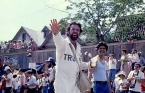 Ray Hill at the rally the day before the National March on Washington for Lesbian and Gay Rights, 1979. Photo courtesy of Ray Hill.