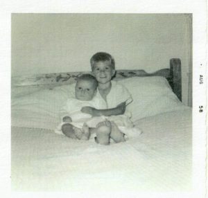 Roy at age 4 with baby brother Dale Ashburn. Roy shares: “I was always closer to Dale than my brother, Ted. There was a period in our young lives when I felt it was my responsibility to protect Dale.” Photo courtesy of Roy Ashburn.