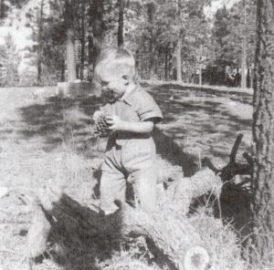 Roy as a toddler at Big Bear Lake, CA. Roy shares, “I have always loved the outdoors and gain spiritual strength from the mountains and beach. Years later, I would represent Big Bear as State Senator. The community was part of my 18th Senate District.” Photo courtesy of Roy Ashburn.