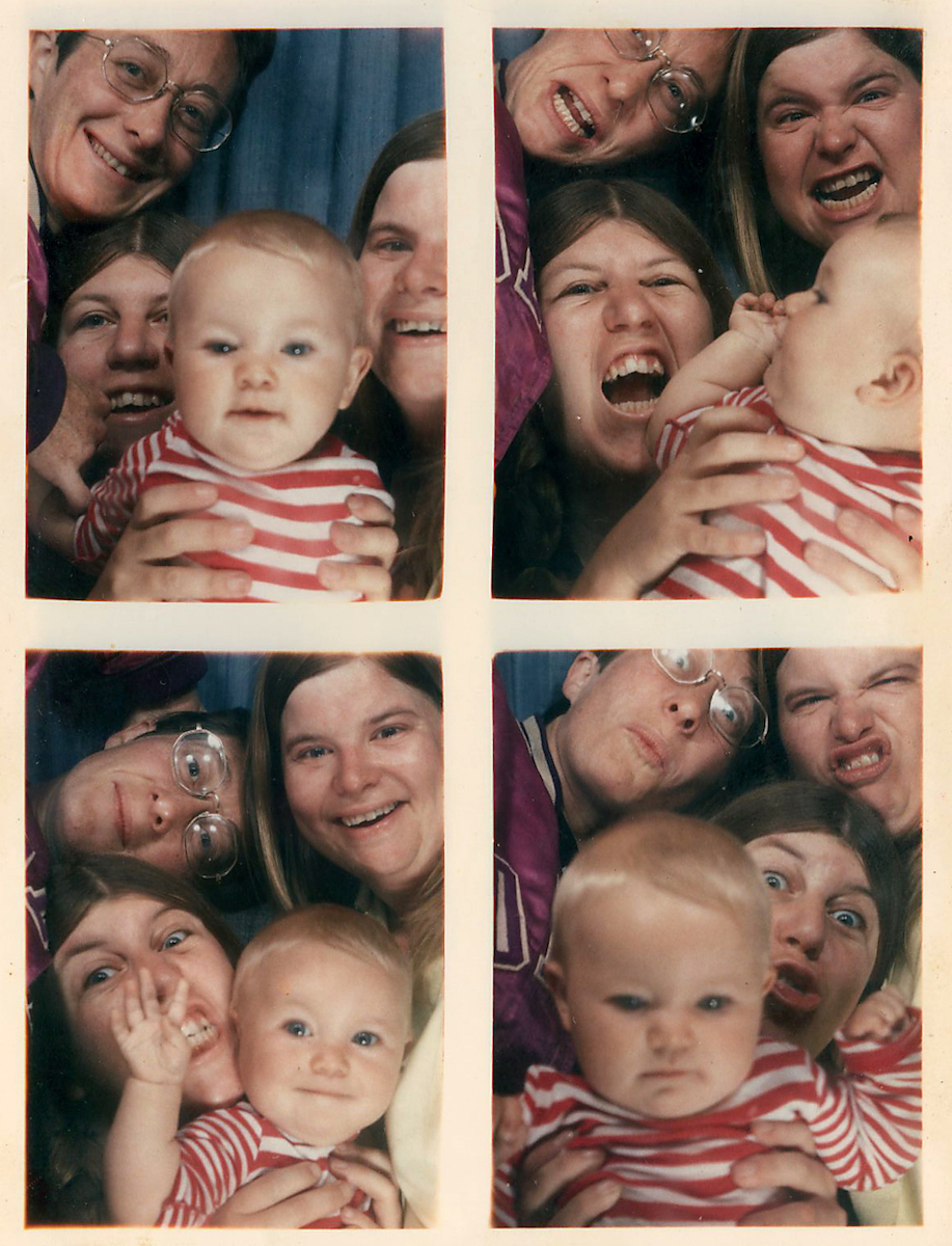 Photo booth selfie while traveling on the European tour with Uma, Carolyn’s 6-month old baby. Photo courtesy of Terry Baum.