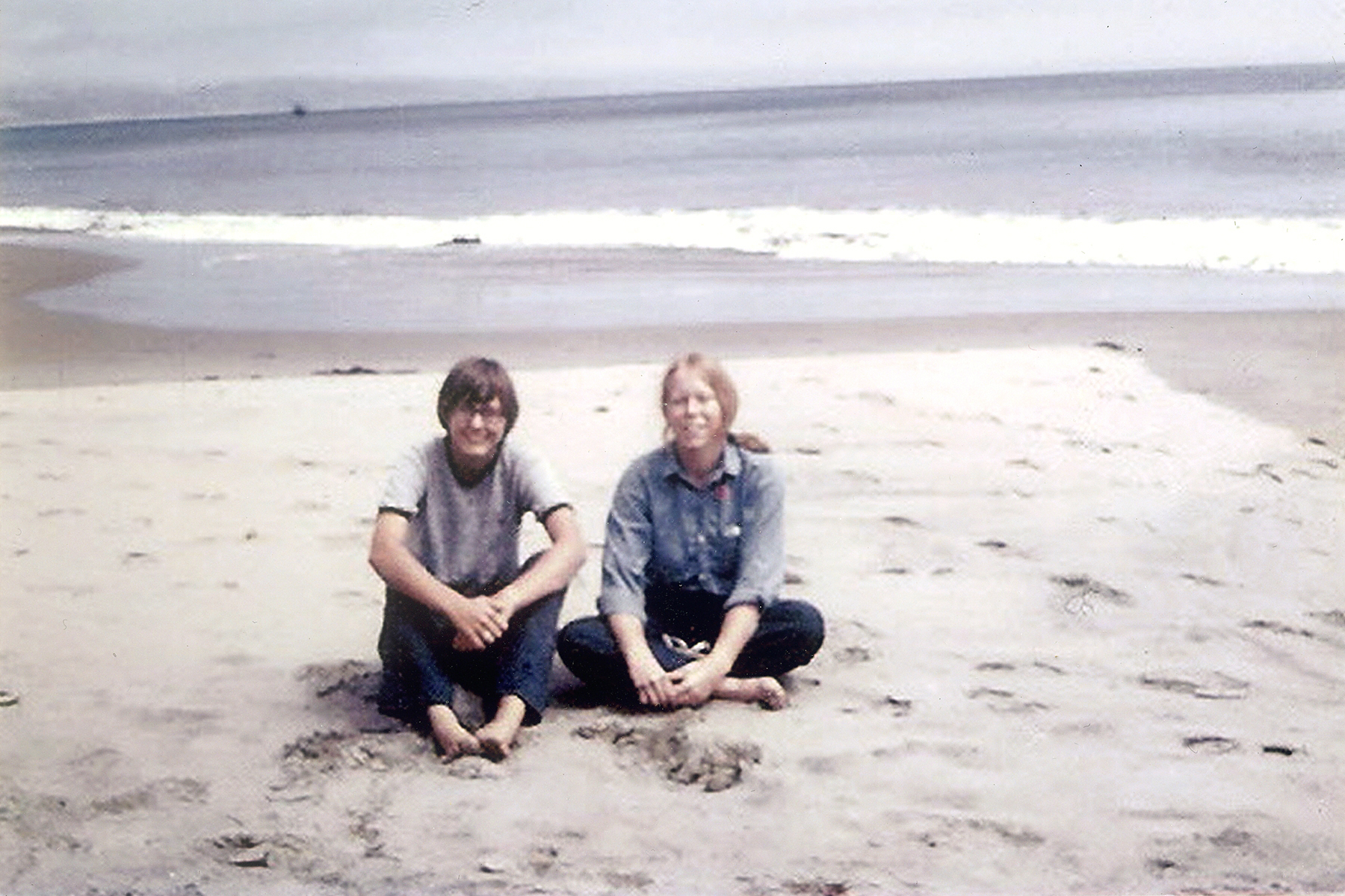 Vivienne Armstrong and Louise Young at Drakes Bay, Point Reyes National Seashore, Marin County, CA.