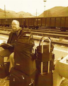 William Lindsey at the train station, December 2013, Bolzano, Italy.