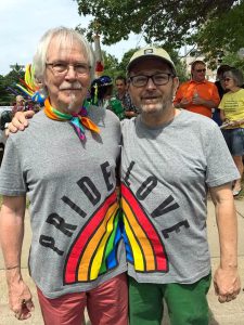 Zeek Taylor (left) and Dick Titus at the Pride Parade.