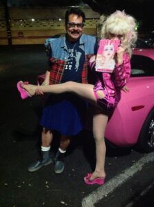 Jolino with Angylene holding a Hot Pink magazine, 2016.