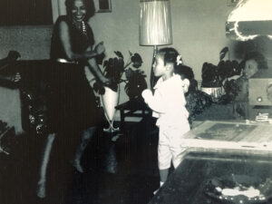 Sharon (as a child) dancing with her aunt Velma and her great aunt looking on smiling, Memphis, TN. Photo courtesy of Sharon Bridgforth.