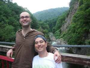 Kenny Fries and his future husband Mike McCulloch in Hokkaido, Japan, 2006.