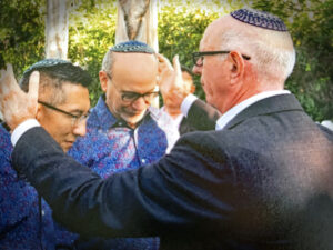 Terry and his partner Michael Zeldin at their blessing of relationship ceremony by Rabbi Eli Herscher, 2020.