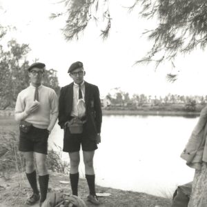 Terry with his friend at a Boys Scouts event, 1962.