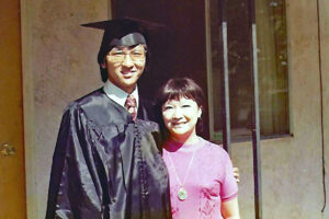 Terry with his Mom at his college graduation, 1974.
