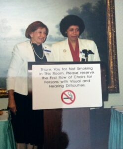 L-R: Florence Denmark and Beverly Greene at the Heritage Award ceremony, presented by the American Psychological Association (APA)’s Division of the Psychology of Women in 2009. Photo courtesy of Beverly Greene.