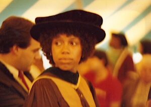 Beverly during the graduation ceremony for her doctoral degree at Adelphi University, Garden City, NY, 1983. Photo courtesy of Beverly Greene.