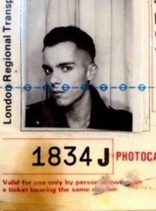 An London Regional Transport Authority identification card portrait of Mehmet (age 19), London, England, 1986. Photo courtesy of Mehmet Sander.
