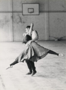 Mehmet Sander dancing with İpek Esen in a gym, 1985. Photo courtesy of Mehmet Sander.