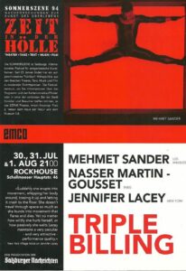 Another flier featuring Mehmet Sander for the SOMMERSZENE 94 Festival in Salzburg, Austria. Photo courtesy of Mehmet Sander.