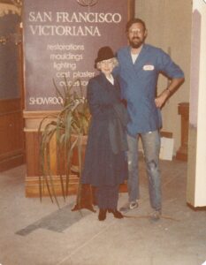 David at San Francisco Victoriana where he was a builder and millwright, San Francisco, CA, 1978-1984. He shares, “H.M. Sanders was a best friend, mentor, and role model for me.”