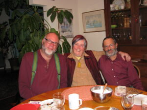 David, his husband Peter Tannen, and their intersex friend Mani Bruce Mitchell from New Zealand.