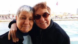 Arlene and her partner Martha on “one of their many trips” to Istanbul. Photo courtesy of Arlene Avakian.