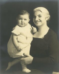 A family portrait of Arlene Avakian with her grandmother Elmas Tutuian, 1939. Photo Credit: Ashjian/NYC. Photo courtesy of Arlene Avakian.