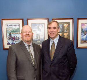 Brett Bigham and Oregon Senator Jeff Merkley. Photo courtesy of Brett Bigham.