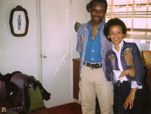 Rupert and American poet and activist Nikki Giovanni, during his internship with Encore magazine, New York City, NY, 1978.