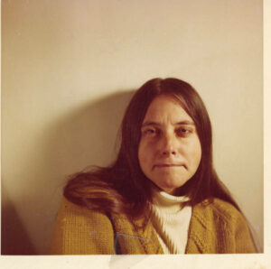 Another portrait of Judy in the yellow sweater and turtleneck, 1970s. Photo courtesy of Santa Monica Public Library Image Archives, Judy Abdo Photo Album Collection.