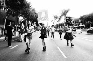 Photo of the Dyke March at the 2020 Pride march where L. Frank performed the opening prayer, West Hollywood, California, 2020. Photo by L. Frank. Courtesy of L. Frank.