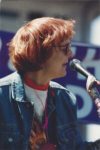 Jessica singing at Youth Pride Day, April 19, 1997. Photo courtesy of Jessica Xavier.