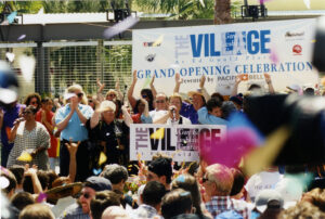 Lorri speaking at the grand opening of the Los Angeles Gay & Lesbian Center’s Village at Ed Gould Plaza, Los Angeles, CA, June 21, 1998.	