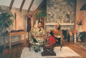 L-R: Dale Madison and Princess Assie Occansey on the set of his popular show 