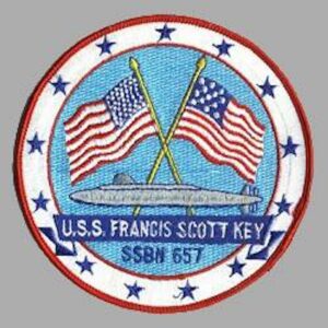 A Navy patch featuring the USS Francis Scott Key (SSBN-687) submarine to which Helms was assigned. Photo courtesy of Monica Helms.
