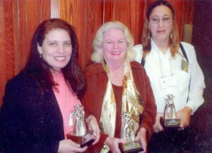 Monica receiving the Trinity Award from the International Foundation for Gender Education in 2003. Photo courtesy of Monica Helms.