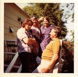 The Masur family on their back porch, 1981. Photo courtesy of Judith Masur.