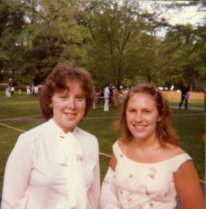 Esther and her best friend Jill Timbers at Smith College’s Ivy Day, 1976. Photo courtesy of Esther Rothblum.