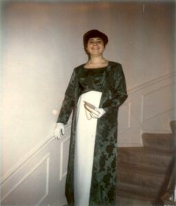 Shelley “coming out for the first time” and posing on the stairs at St. Luke’s Hospital Debutante Ball in Phoenix, AZ, spring 1967. Photo courtesy of Shelley Diamond.