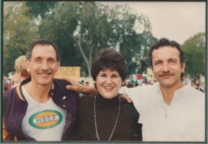L-R: Chuck Forester, Rochelle Constasto, and his partner Michael Schoch at the March on Washington for Lesbian, Gay, and Bi Equal Rights and Liberation, Washington, D.C., April 25, 1993. Photo courtesy of Chuck Forester.